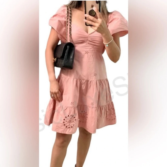 Zara Embroidered Flutter Sleeve Dress size XS in excellent condition - Picture 4 of 9